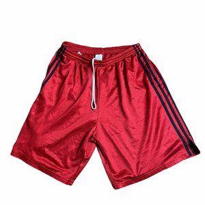 Adidas Classic Red 3 Stripe Basketball Shorts